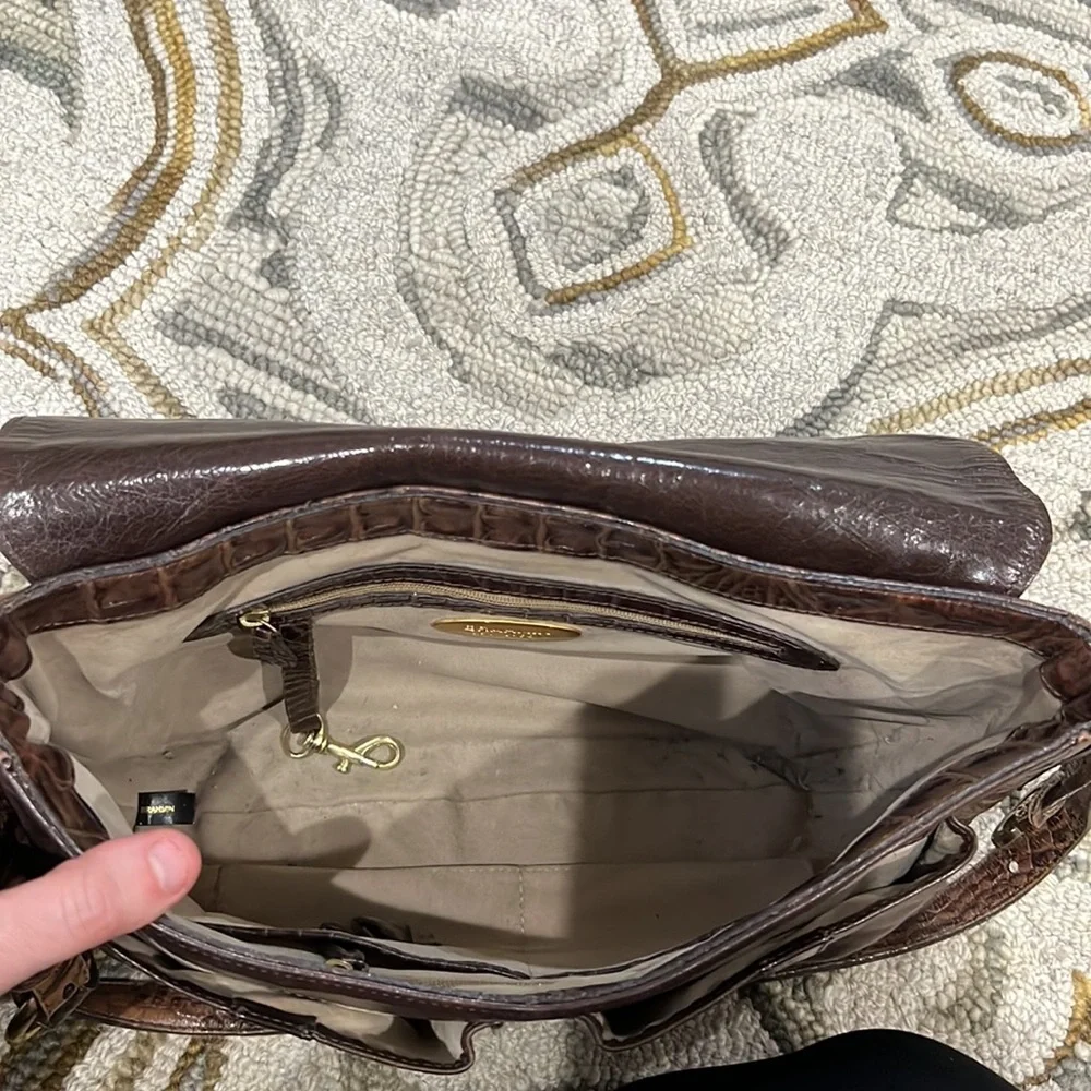 💕 Brahmin brown crocodile leather large crossbody bag 💕